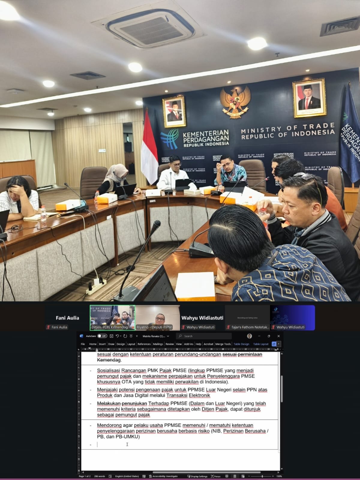 Rapat Pembahasan Online Travel Agent (OTA)