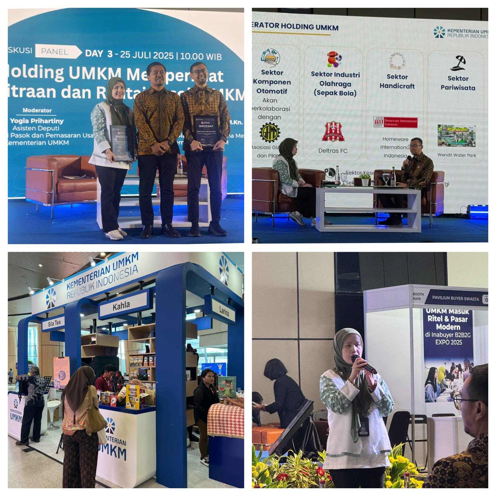 Laporan kegiatan INA BUYER B2B2G Expo 2025 (Diskusi Panel Holding UMKM Memperkuat Kemitraan dan Rantai Pasok)