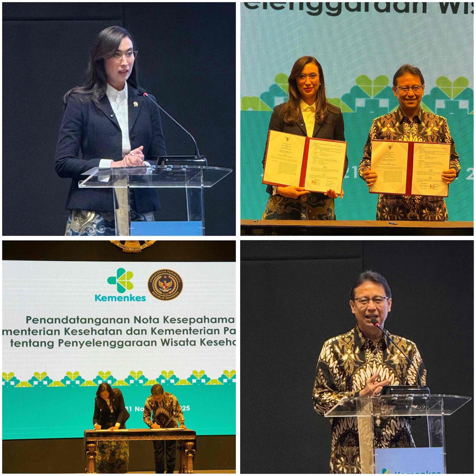 Penandatanganan Nota Kesepahaman antara Kementerian Pariwisata dan Kementerian Kesehatan mengenai Penyelenggaraan Wisata Kesehatan